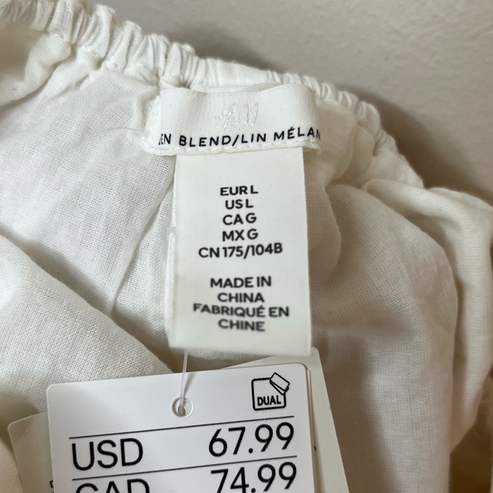 H&M Floral Midi Dress - White with Multicolor Floral Print - Picture 12 of 12